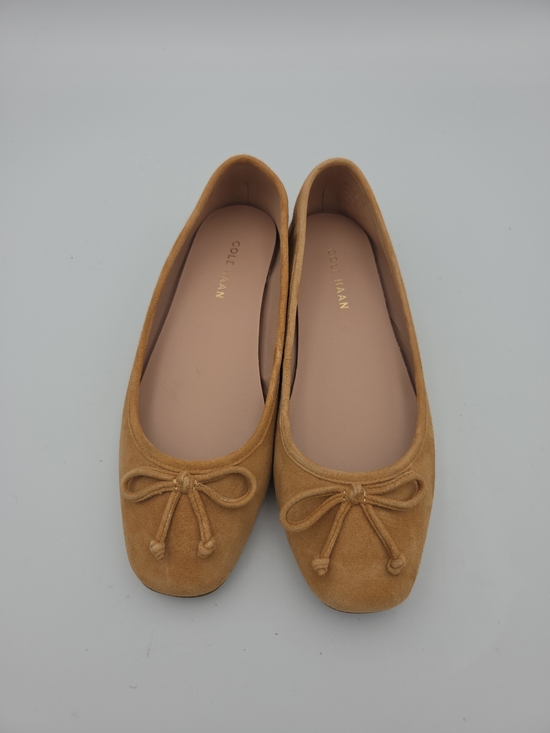 Cole Haan Shoes - Cole Haan Camel Suede Bow Ballet Flats Size 5.5